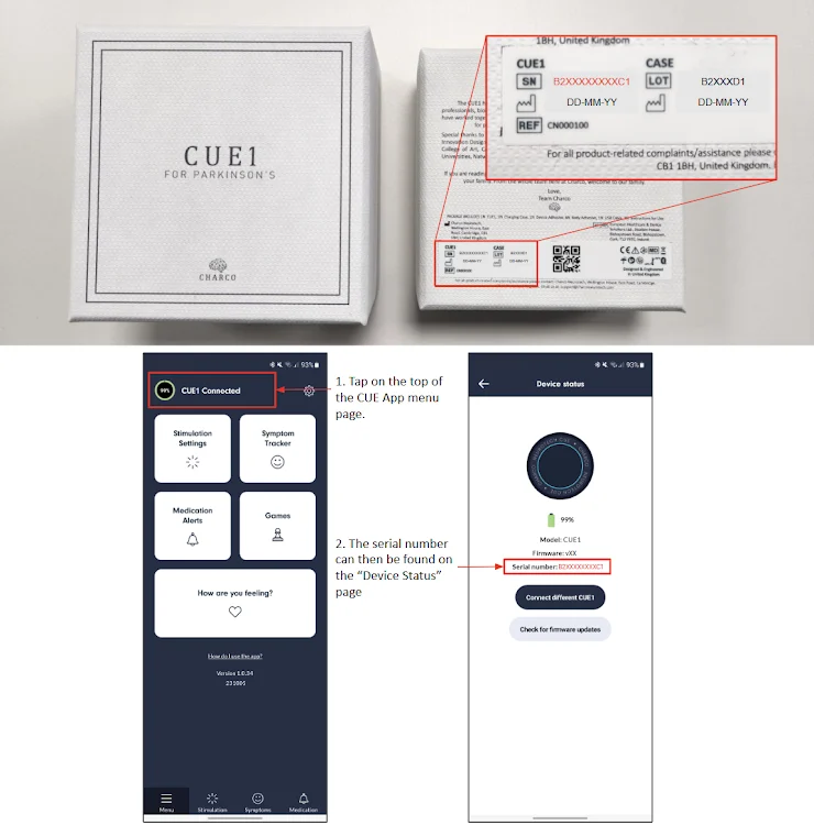 Where to find the serial number on the packaging