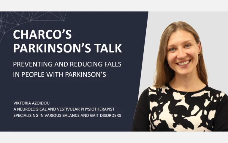 Charco’s Parkinson’s Talk: Preventing and reducing falls in people with Parkinson’s, with Viktoria Azoidou, neurological and vestibular physiotherapist